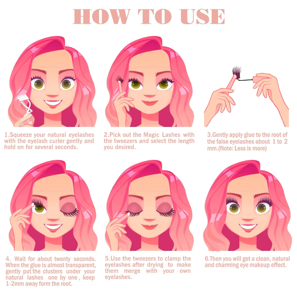 DIY Eyelash Extension Individual Lashes with Tweezers Eyelash Glue