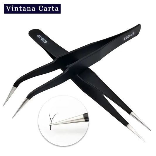 1PC Lashes Tools Tweezers With Fiber Tips for Volume False Eyelash Extensions
