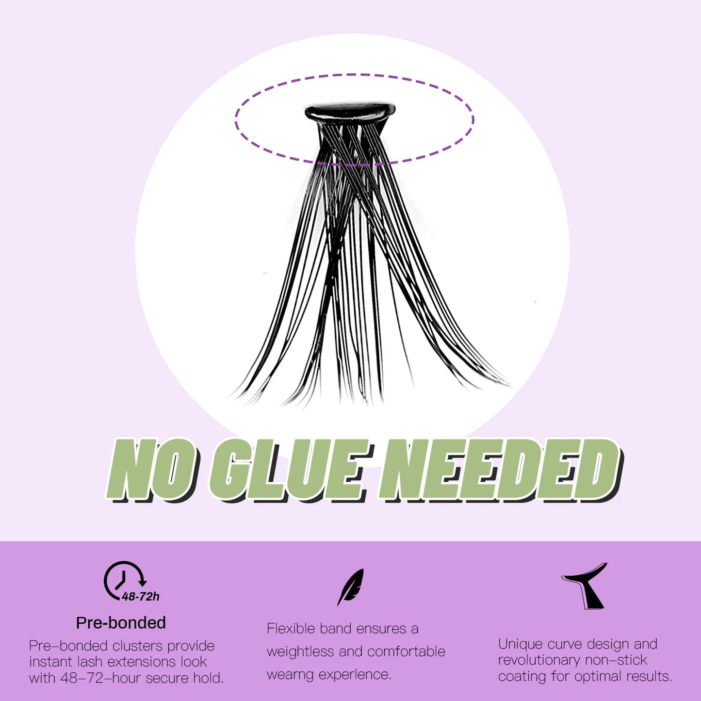 NO Glue Needed Press-on Lashes 9-16mm Individual Lash Extension