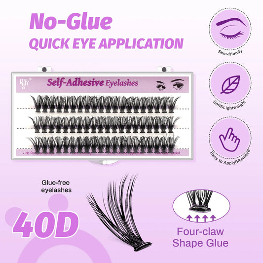 Self Adhesive Eyelashes Extension Kit 60 PCS Self Adhesive Lashes