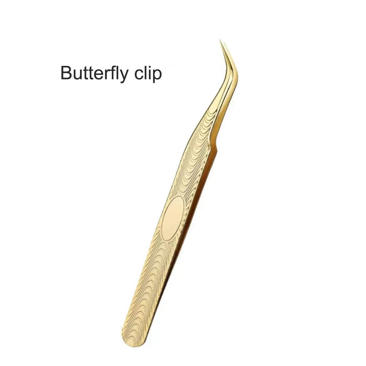 Eyelash Tweezers Professional Golden Stainless Steel High Precision