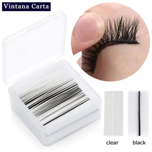 Self adhesive eyelash extension putting on eyelashes with adhesive strip,clear and black choice