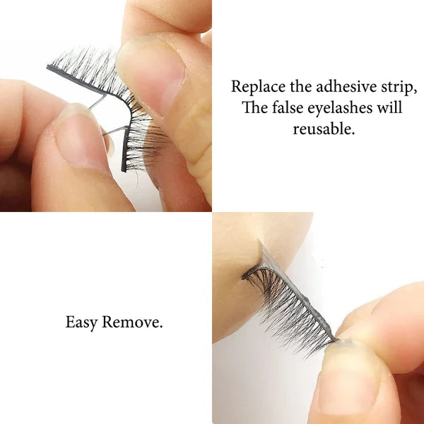 Trying to remove the adhesive strip on eyelashes 